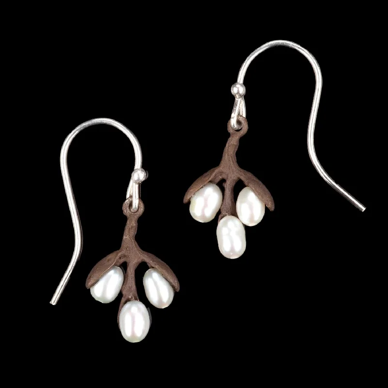 Customizable Earrings-Pussy Willow Earrings - Pearl Wire Drop