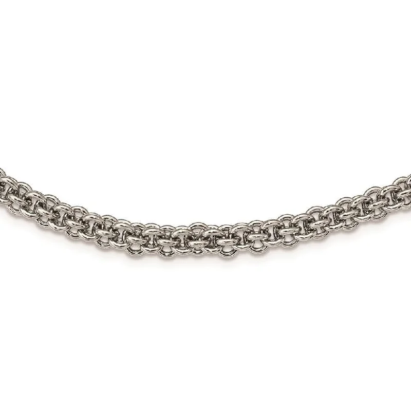 Pearl Necklace for Brides-Stainless Steel Polished 24in Necklace