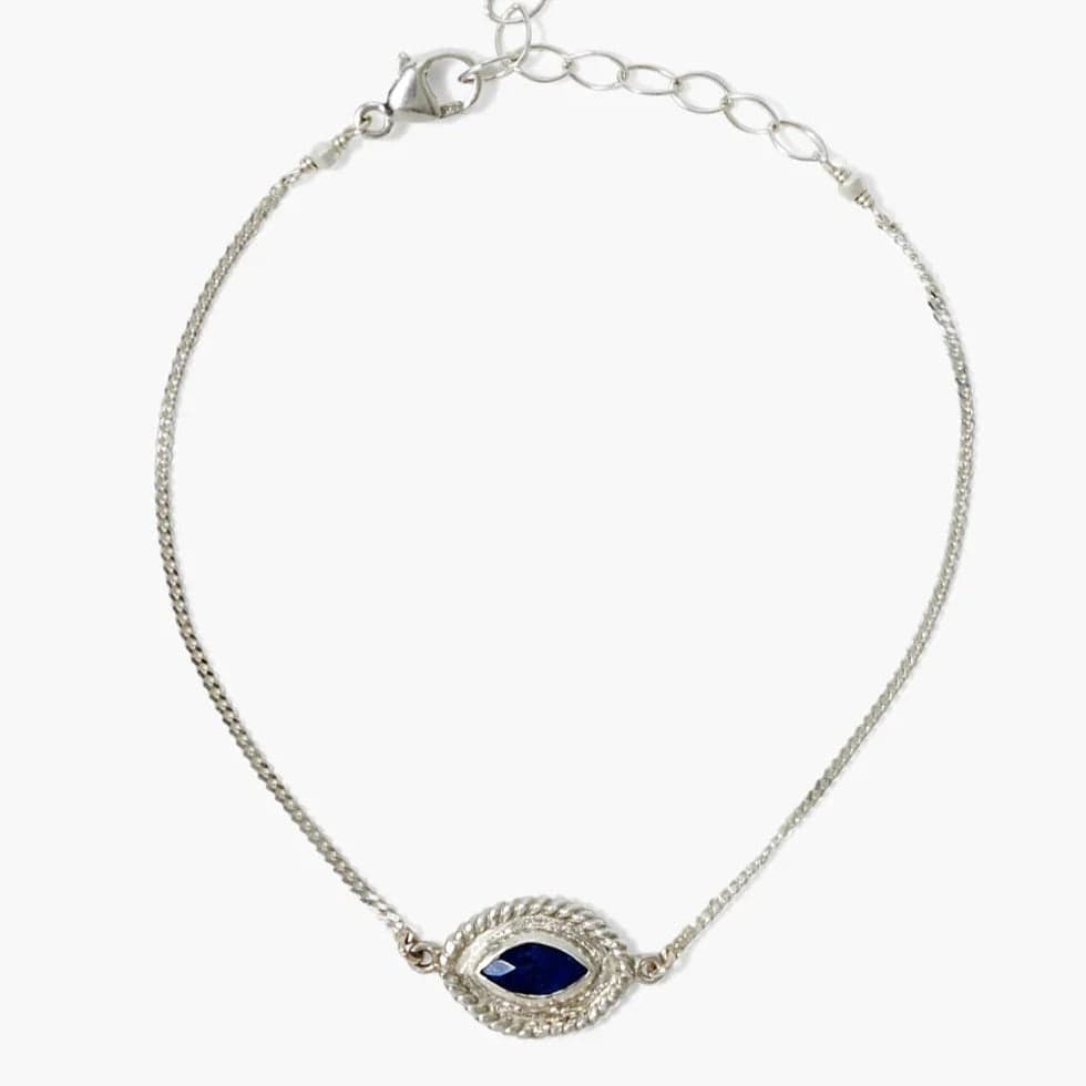 Unique Wedding Bracelets-Mariya Evil Eye Bracelet Lapis