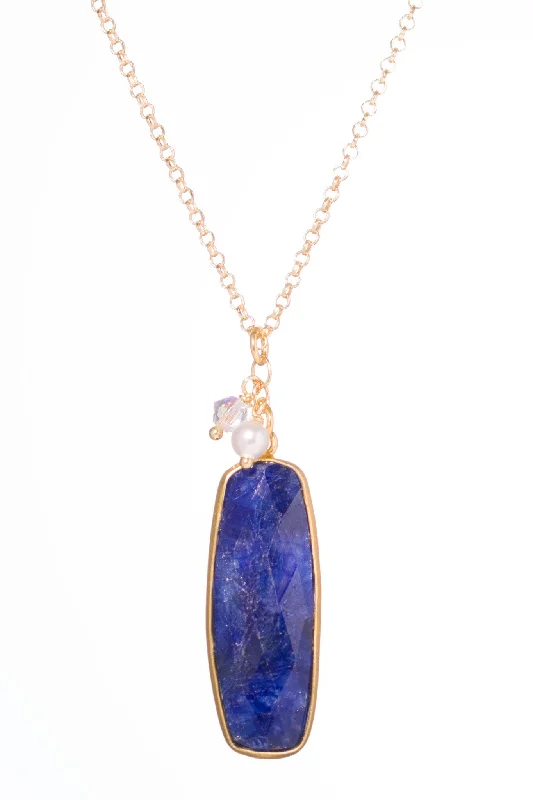 Elegant Personalized Necklaces-Blue Lapis Pendant Necklace