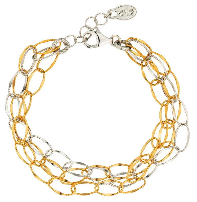 Handcrafted Gemstone Bracelets-Sterling Silver & Yellow Gold Plated Cara Bracelet