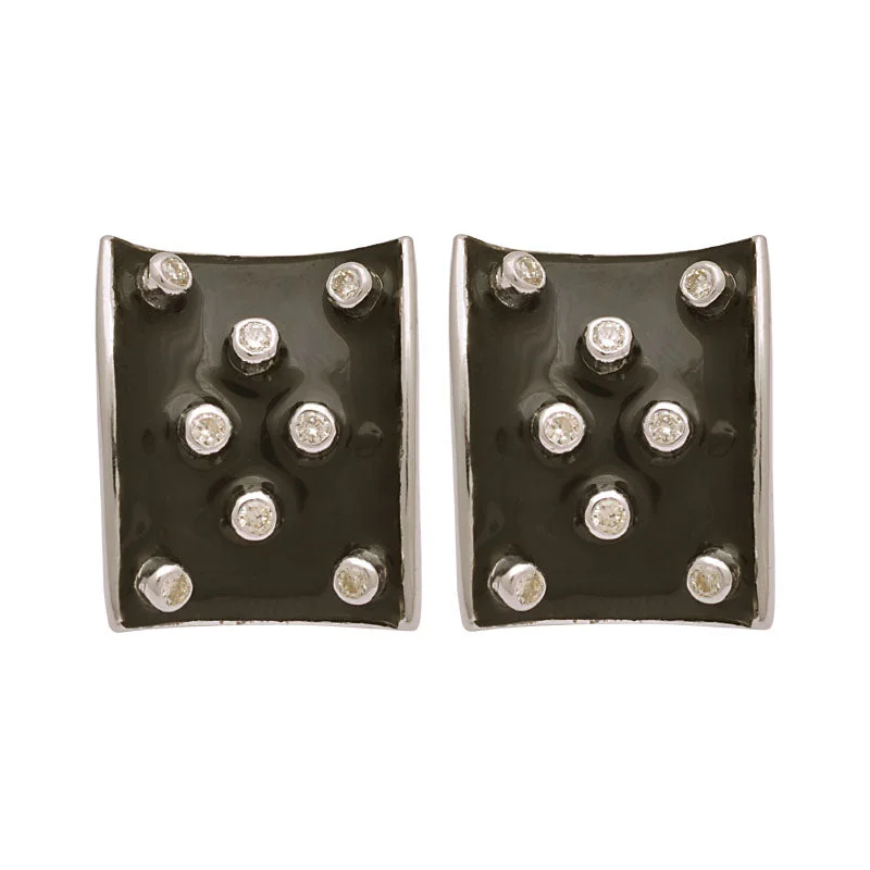 Dainty Silver Earrings-Earrings-Diamond (Enamel)