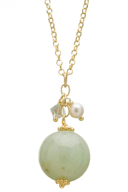 Custom Name Pendant Necklaces-Jade Ball Necklace