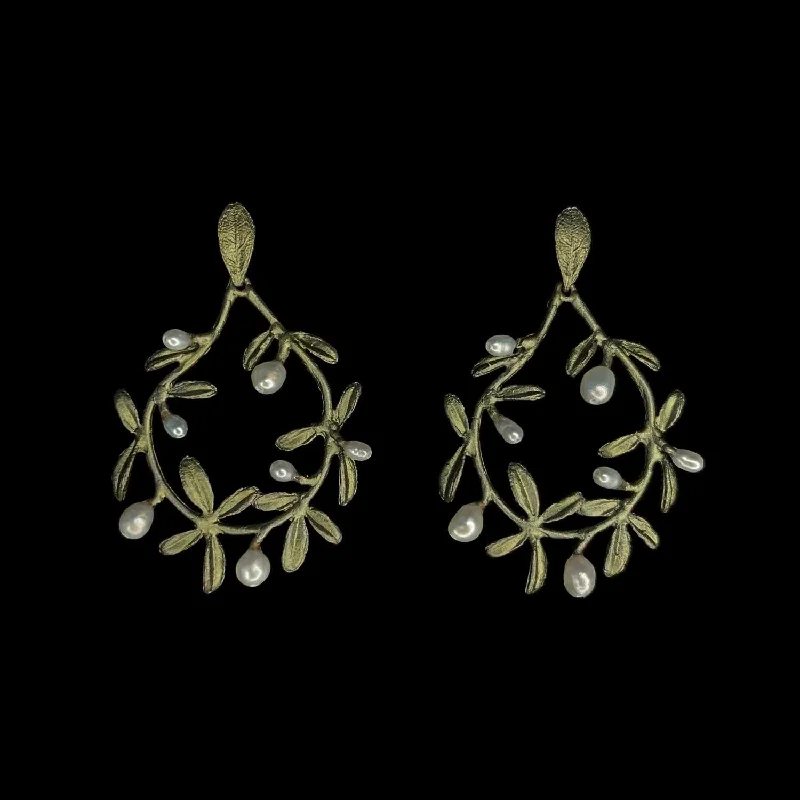 Elegant Crystal Earrings-Jasmine Vine Earrings - Post Circle