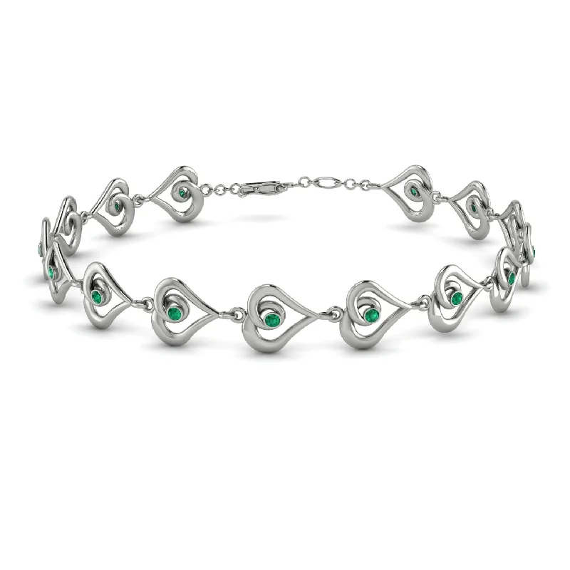 Beautiful Custom Charm Bracelets-Heart Emerald Bracelet - Martha No. 6