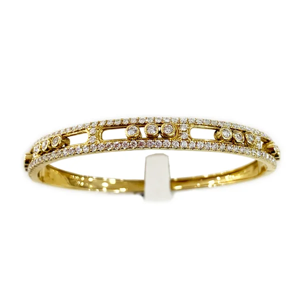 Stunning Wedding Bangle Sets-18k Yellow Gold Diamond Bangle