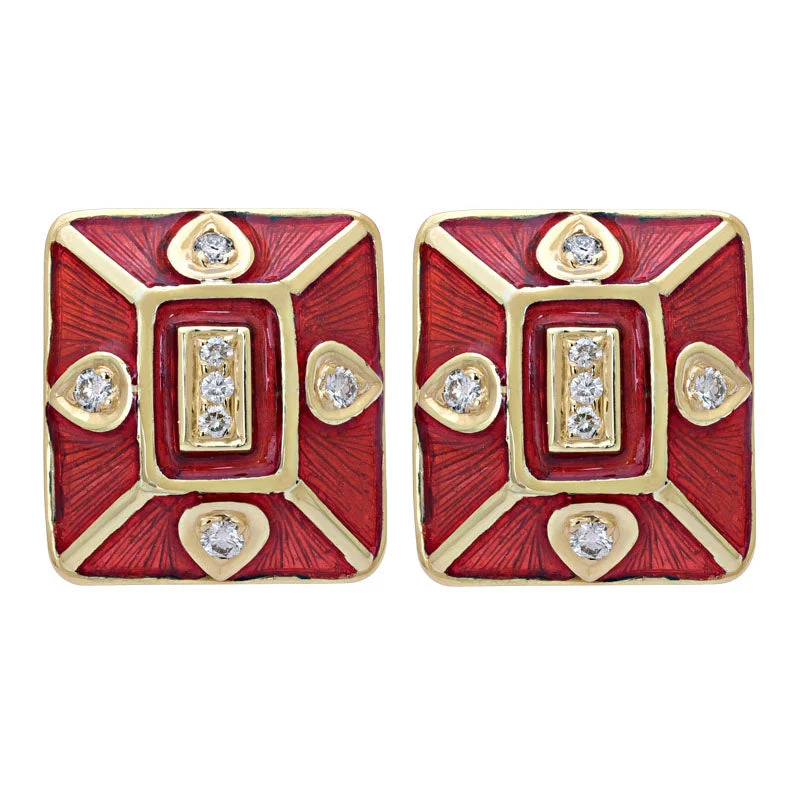 Stylish Stud Earrings-Earrings-Diamond (Enamel)