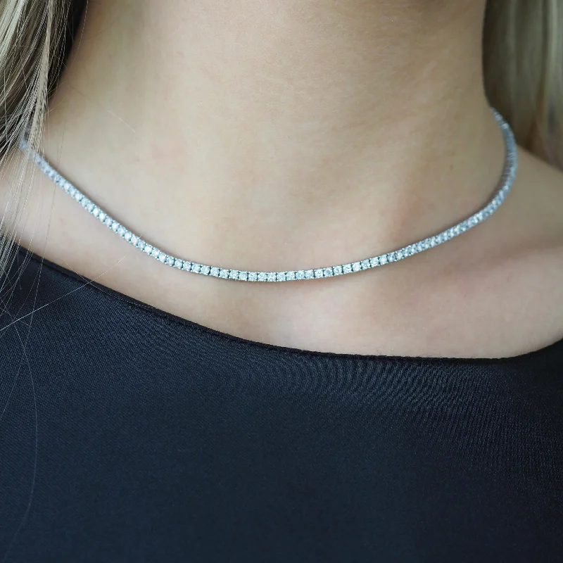 Designer Choker Necklaces-MIMI CLASSIC 4 PRONG TENNIS NECKLACE