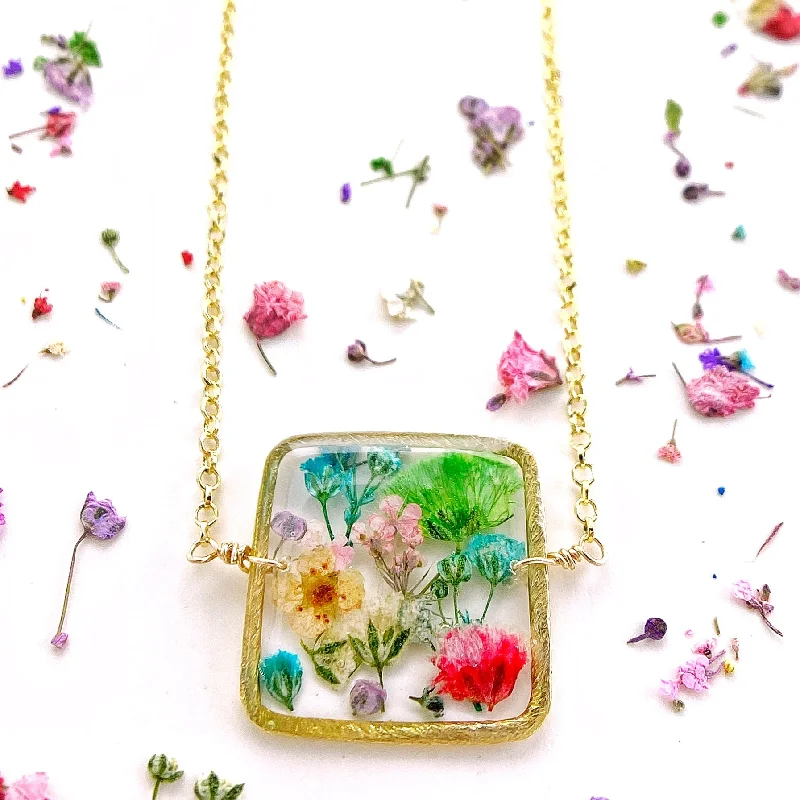 Adjustable Pendant Necklaces-Botanical Garden Necklace - Style BG14