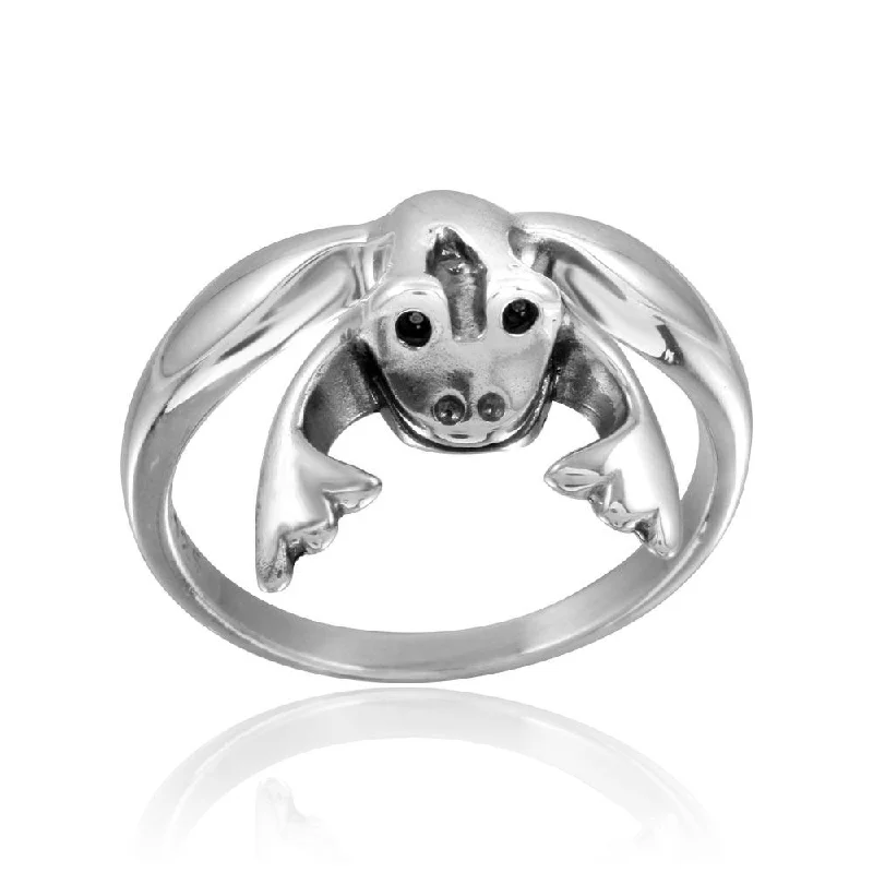 Classic Wedding Ring Sets-High Polished 925 Sterling Silver Frog Ring - CR00753