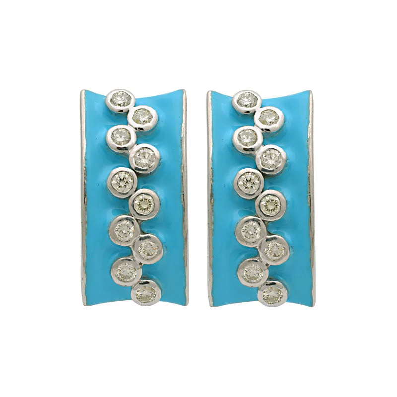 Simple Pearl Earrings-Earrings-Diamond (Enamel)