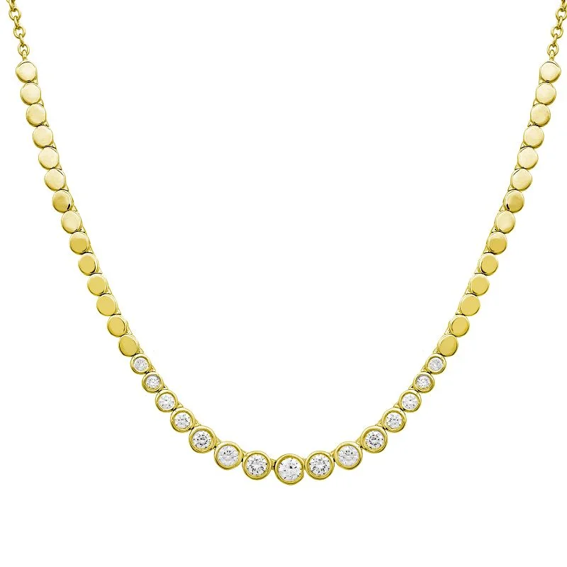 Trendy Heart Shape Necklaces-RYNN GRADUATED DIAMOND BEZEL NECKLACE