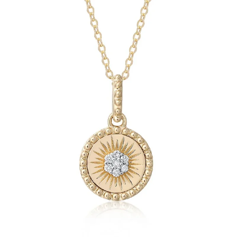 Large Pendant Necklaces-NUMI FLORAL BURST DISC NECKLACE