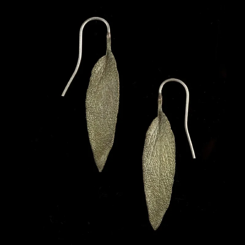 Small Hoop Earrings-Sage Earrings - Leaf