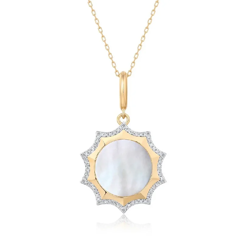 Luxury Wedding Necklaces-ANNIKA MOTHER OF PEARL BURST NECKLACE