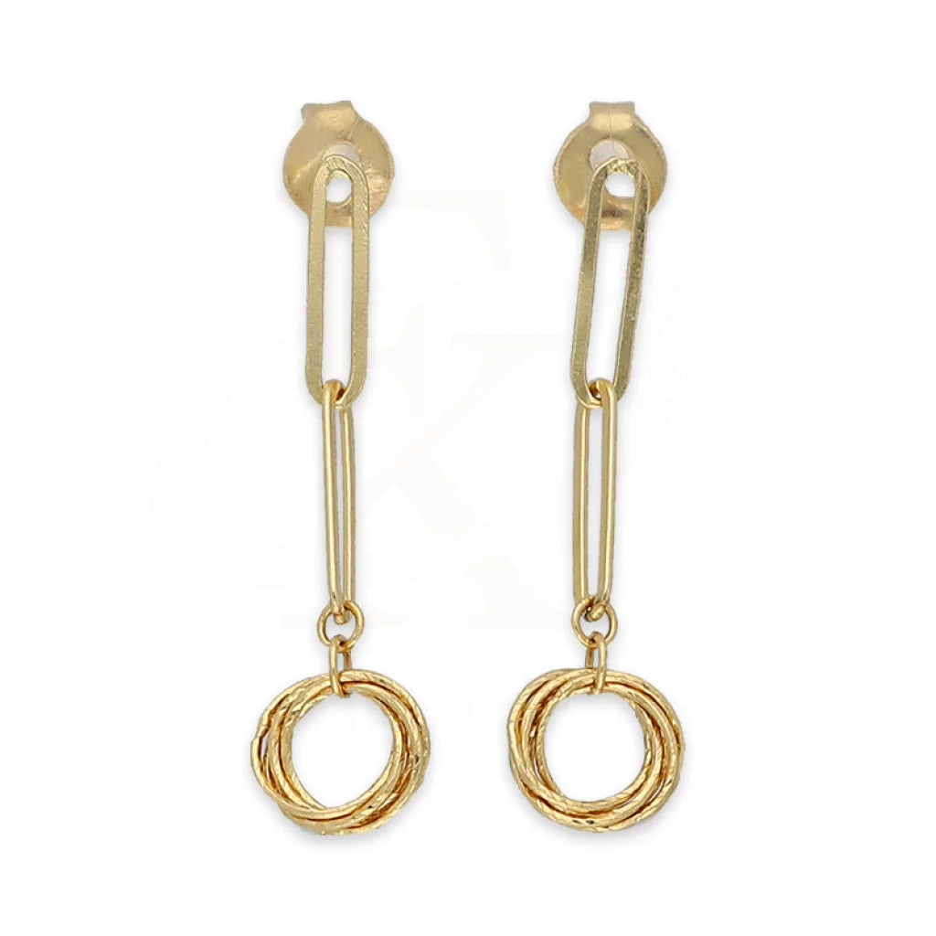 Luxury Silver Earrings-Gold Drop Earrings 18KT - FKJERN18K5191