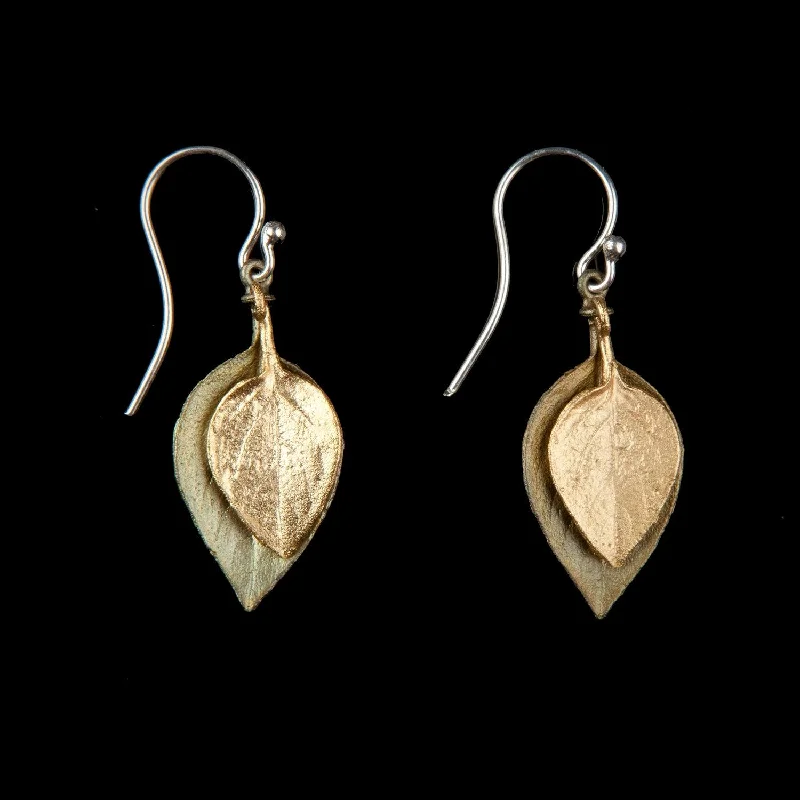 Artistic Drop Earrings-Sweet Basil Earrings - Two Tone Wire