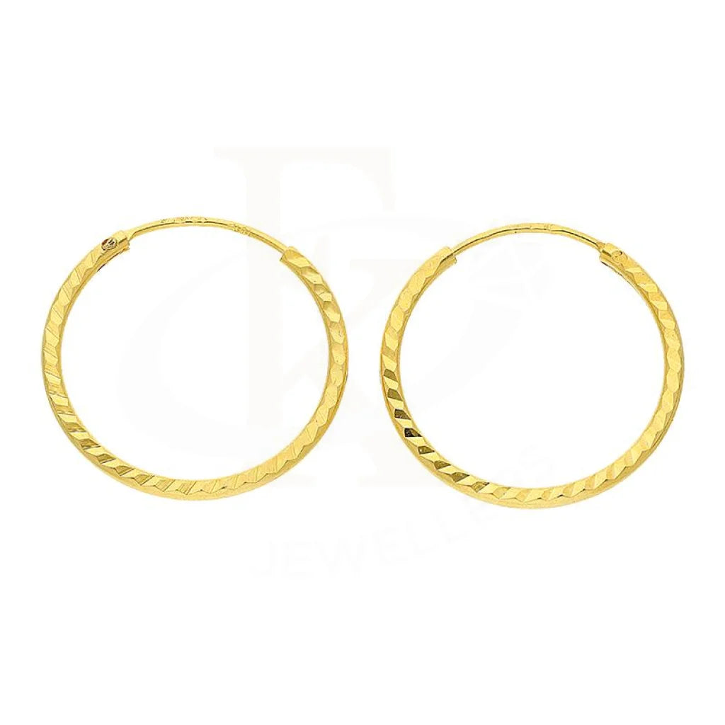 Simple Pearl Earrings-Gold Hoop Earrings 18KT - FKJERN18K2416