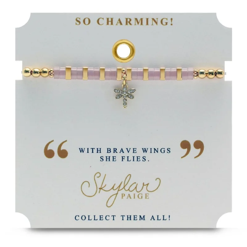 Sparkling Gold Charm Bracelets-So Charming - Bead It! Dragonfly Bracelet