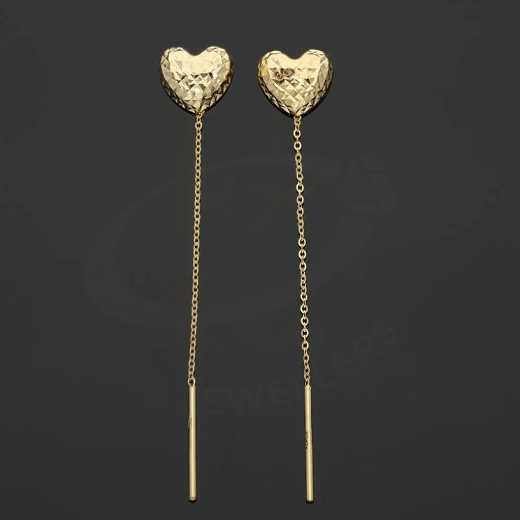 Minimalist Earrings for Women-Gold Heart Shaped Tic-Tac Earrings 18KT - FKJERN18K2447