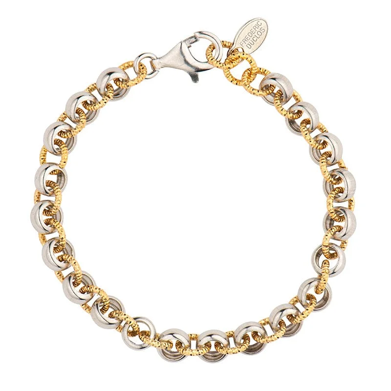 Fashionable Bangles and Bracelets-Sterling Silver & Yellow Gold Plated Riley Bracelet