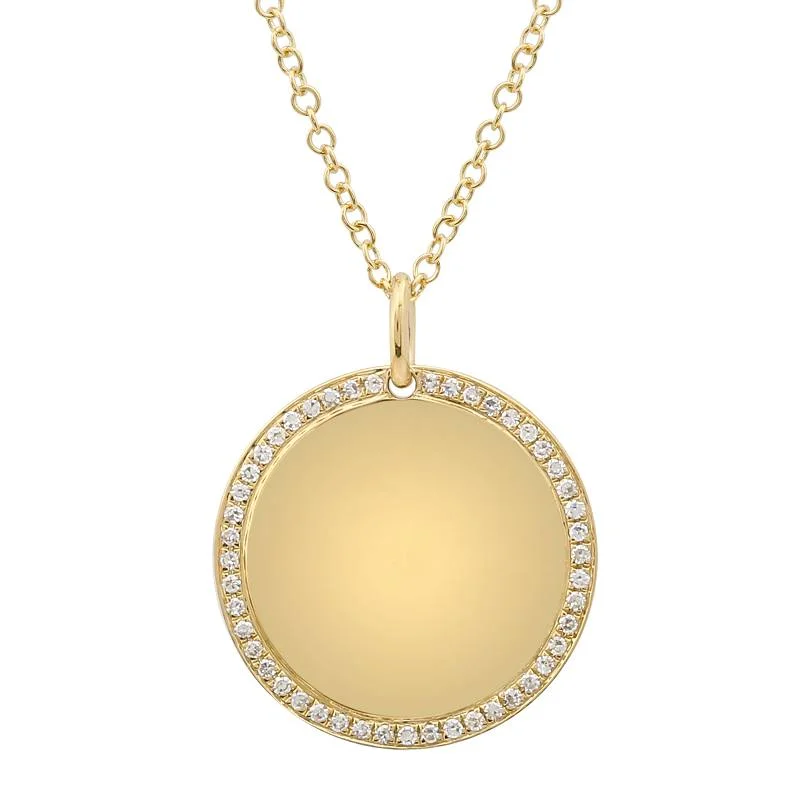 Long Gold Chain Necklaces-SYLVIE CIRCLE DISC CHARM NECKLACE