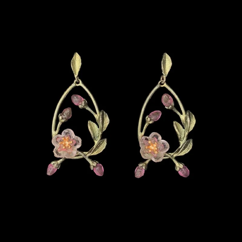 Sparkling Crystal Earrings-Peach Blossom Earrings - Oval Drop