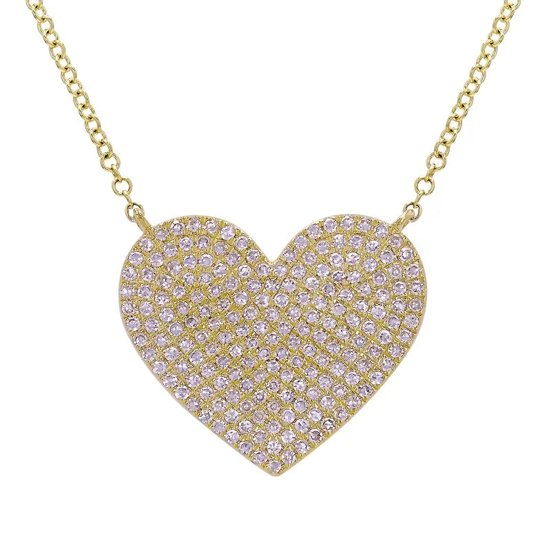 Trendy Choker Necklaces-LILA GOLD DIAMOND HEART NECKLACE