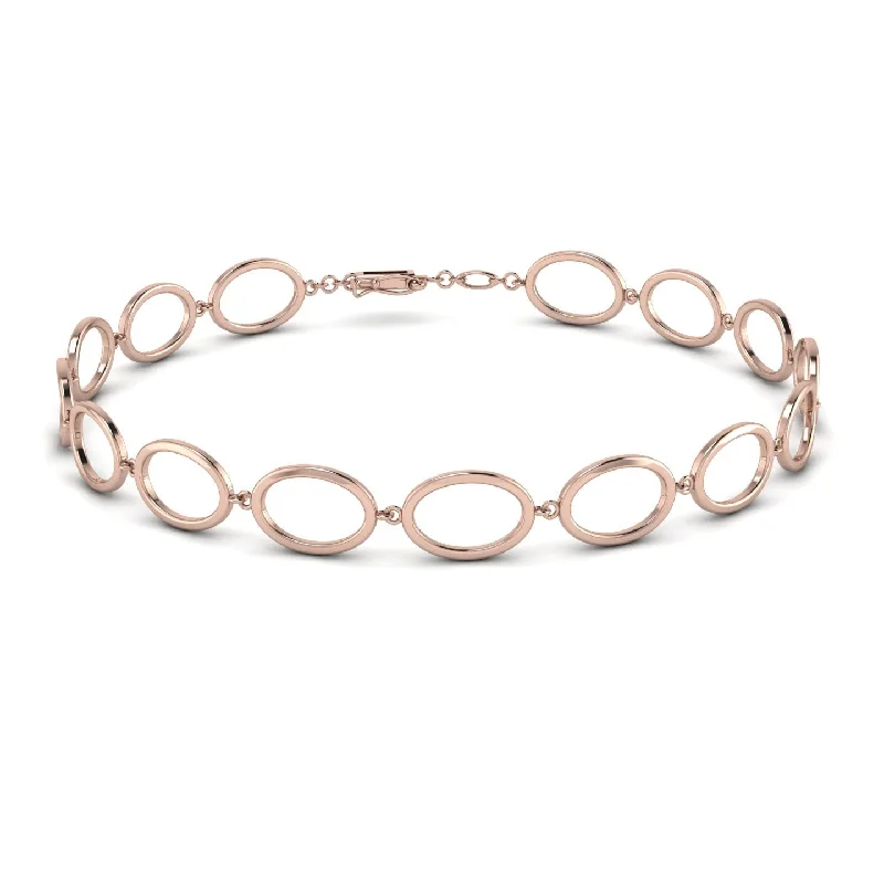 Sterling Silver Bracelets-Oval Gold Bracelet - Myah No. 2