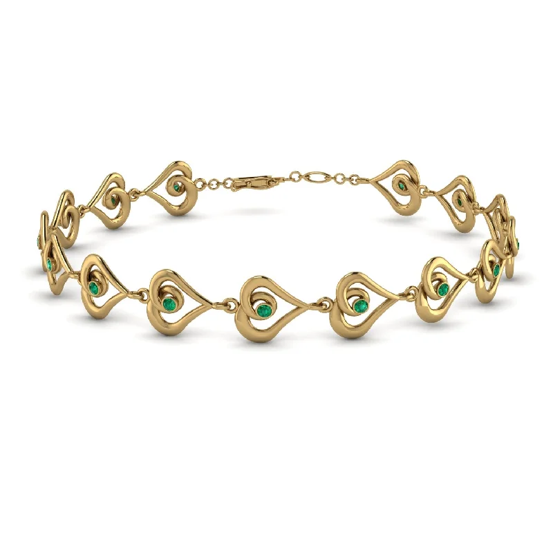 Stylish Tennis Bracelets for Brides-Heart Emerald Bracelet - Martha No. 4