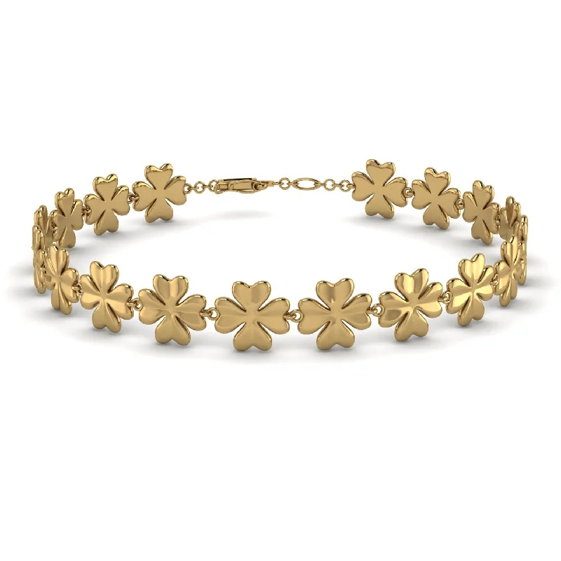 Sparkling Wedding Bracelets-Flower Gold Bracelet - Simone No. 1