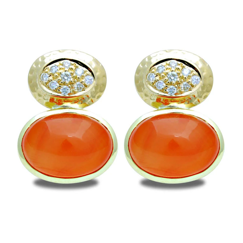 Rose Gold Earrings-Earrings-Cornelian and Diamond