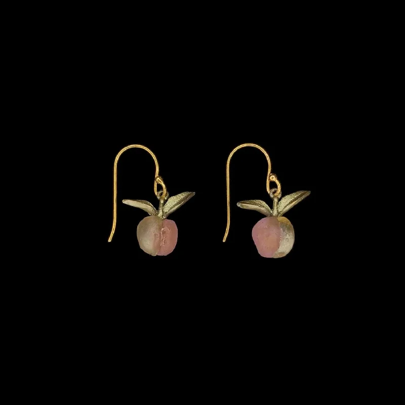 Diamond Hoop Earrings-Peach Tree Earrings - Dainty Wire