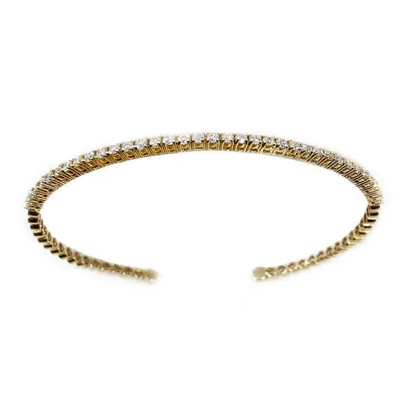 Traditional Gold Wedding Bangles-14k Yellow Gold Diamond Bangle