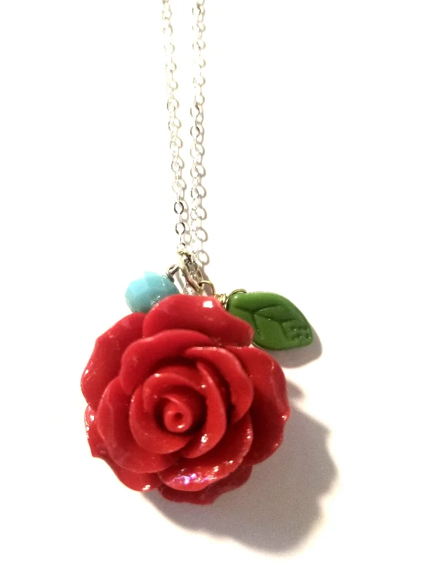 Elegant Dainty Necklaces-Rose Charm Necklace