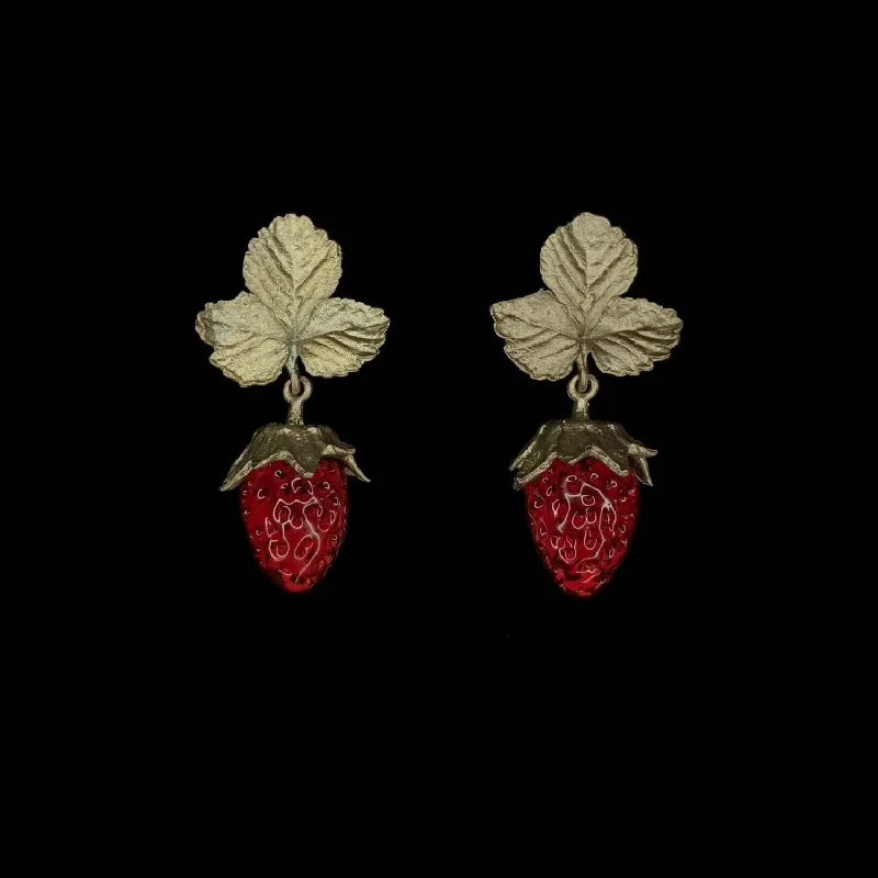 Crystal Drop Earrings-Strawberry Earrings - Post