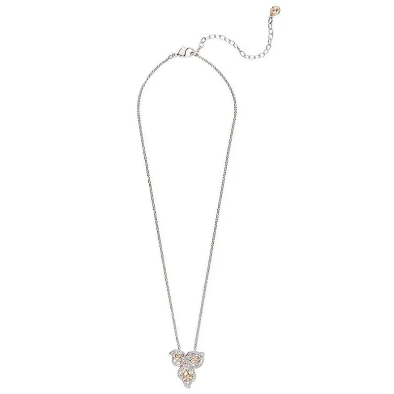 Fashionable Long Pendant Necklaces-Swarovski Women's Pendant Necklace - Graceful Bloom Palladium Plated | 5455660