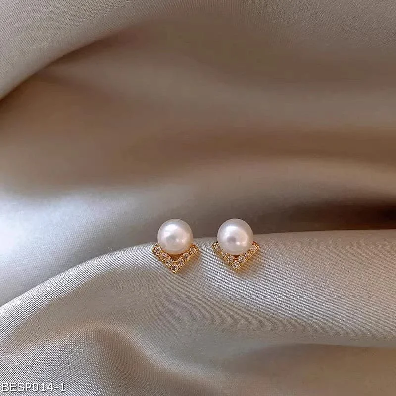 Pearl Drop Earrings-Delicate stud earrings