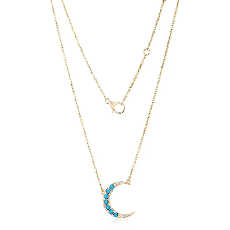 Long Pendant Necklaces-MICA CRESCENT/MOON NECKLACE