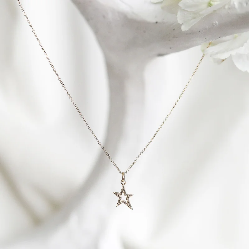 Stylish Gold Chokers-SHOSHANNA OPEN STAR NECKLACE