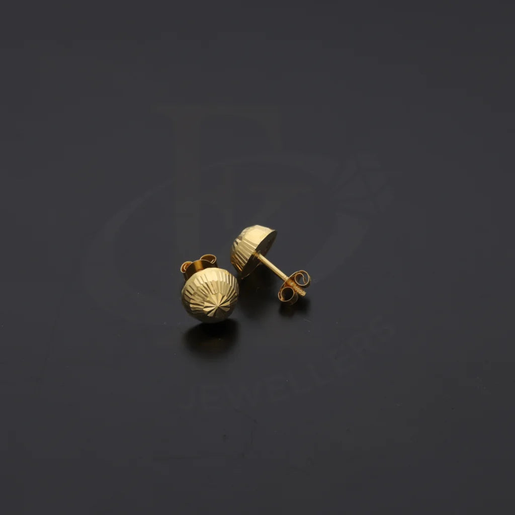 Affordable Silver Earrings-Gold Classic Round Stud Earrings 18KT - FKJERN18K8175