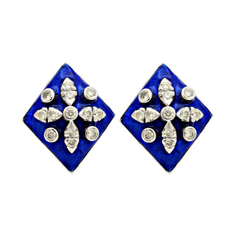 Stunning Gold Earrings-Earrings-Diamond (Enamel)