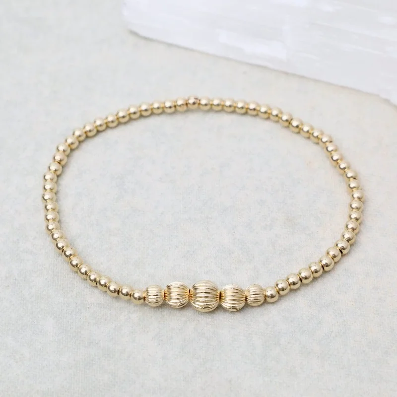 Personalized Chain Bracelets-Victoria Gold Filled Bead Bracelet