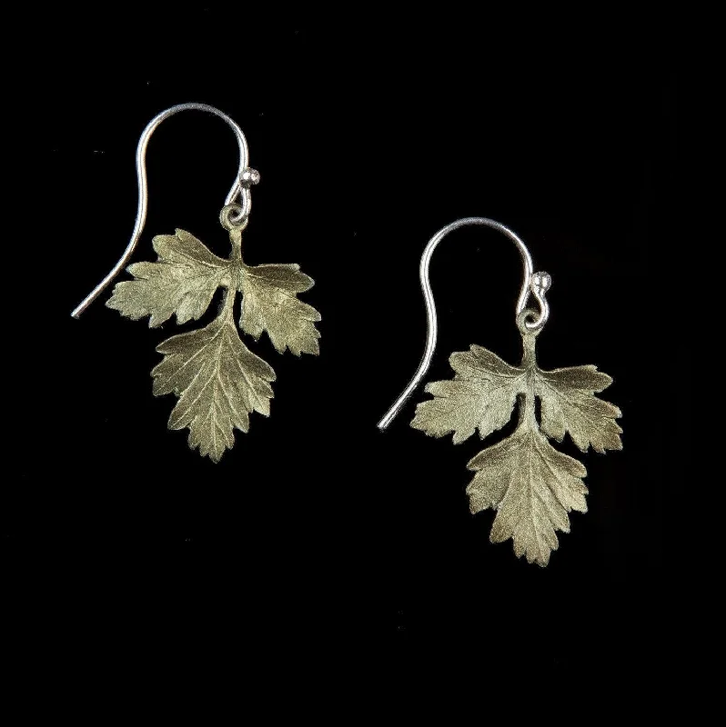 Gold Crystal Earrings-Petite Herb - Parsley Wire Earring