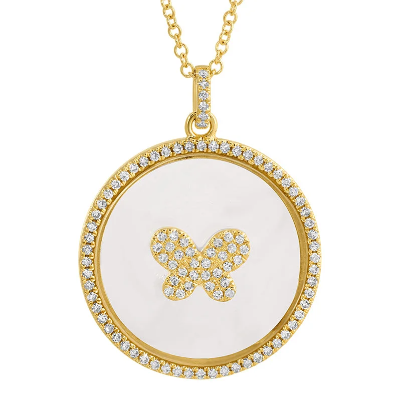 Customizable Chain Necklaces-CARSON BUTTERFLY DISC NECKLACE