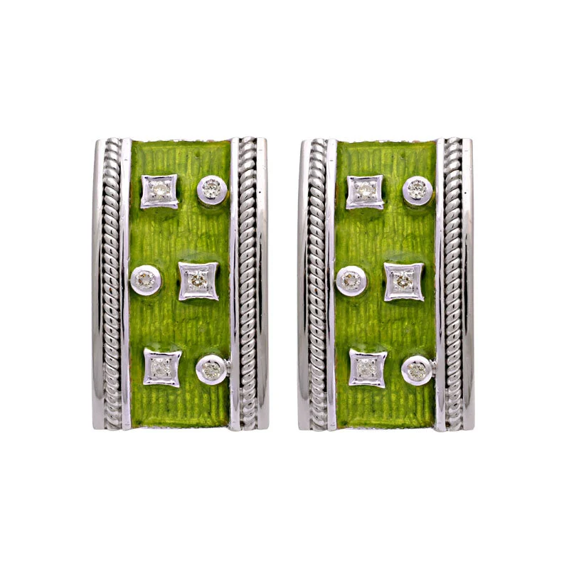 Sparkly Silver Earrings-Earrings-Diamond (Enamel)