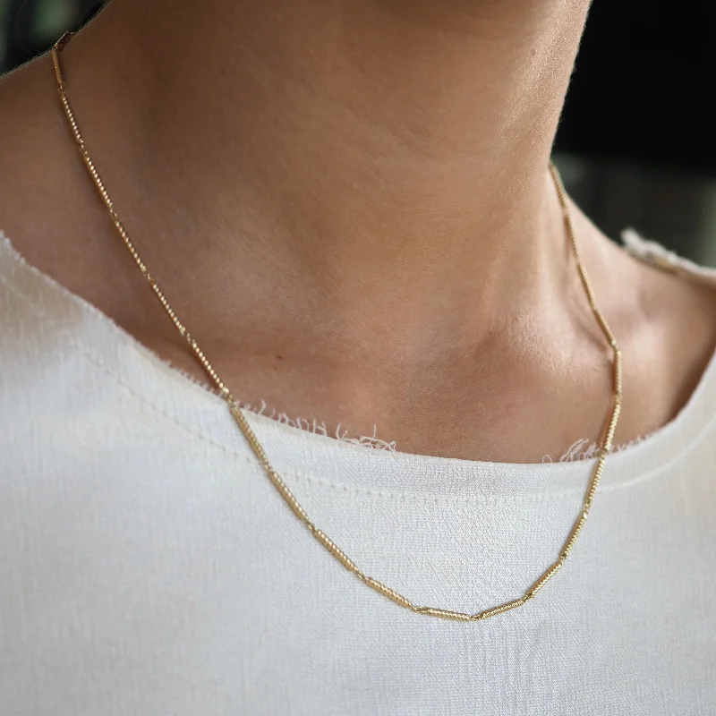 Long Crystal Necklaces-JULES TWIST BAR Chain Necklace