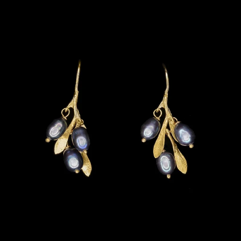 Silver and Gold Earrings-Fine Olive Earrings - Dainty Wire