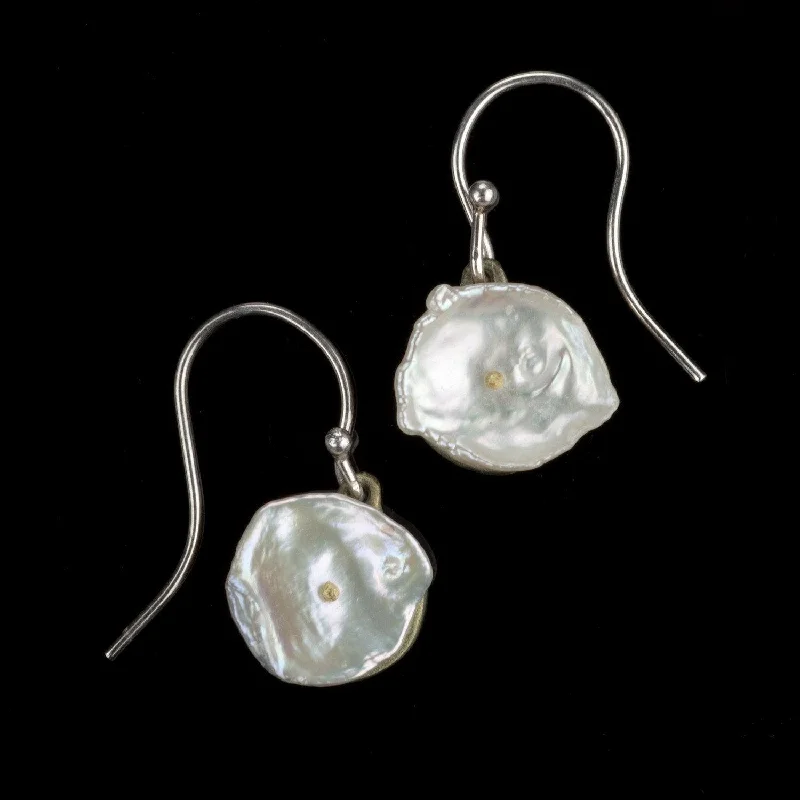 Customizable Earrings-Silver Dollar Earrings - Wire Drop