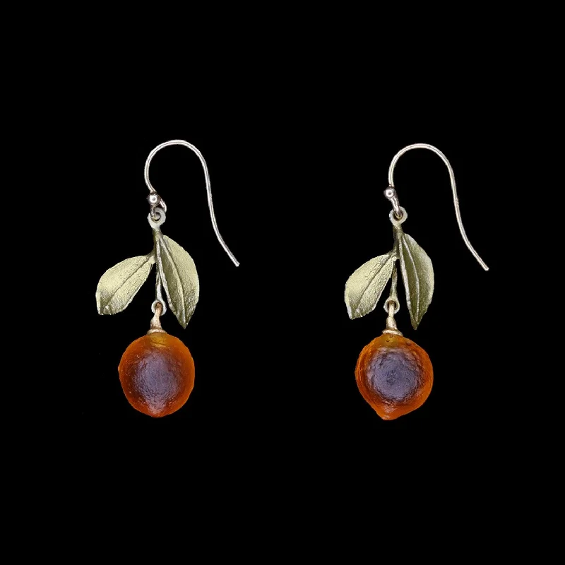 Modern Earrings for Women-Orange Earrings - Drop Wire